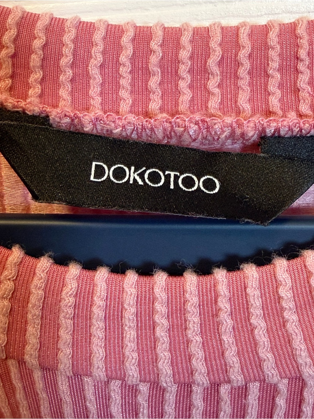 Dokotoo 2XL Ribbed Color Block Short Sleeve Top Pink Blush Beige - Picture 3 of 6